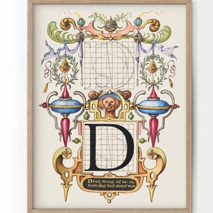 Letter D Print, Personalized Gift, Initial Letter, Typography Poster, Vintage Nursery, Vintage Gift, Vintage Alphabet, Gift Idea, D Nursery