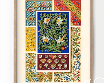 Impression d'art floral Albert Racinet, décoration botanique vintage