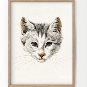 Cat Wall Art, Cat Poster, Cat Vintage, Cat Lover Gift, Cat Print, Pet Wall Art, Cat Portrait, Animal Wall Art, Vintage Cat