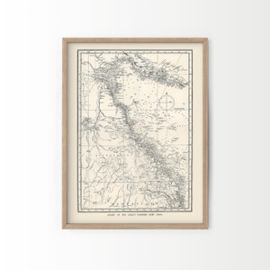 Vintage Karte, Karte Great Australian Barrier Reef Karte, Meer Leben, Ozean wissenschaftliche Karte, nautische Dekoration, Küsten Kunstdruck,