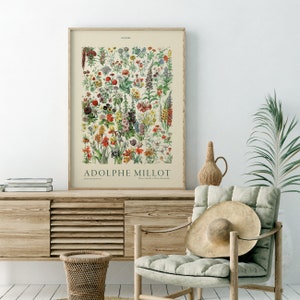 Flower Print, Adolphe Millot Poster, Vintage Flower Poster, Botanical Wall Art, Vintage Plants, Gift Idea image 8