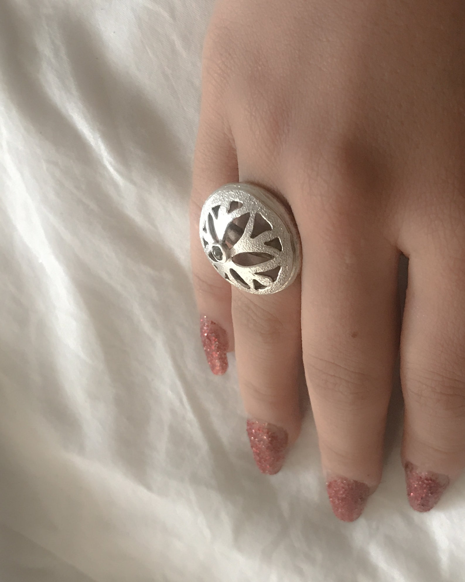 925 Sterling Silver Daffodil ring Etsy