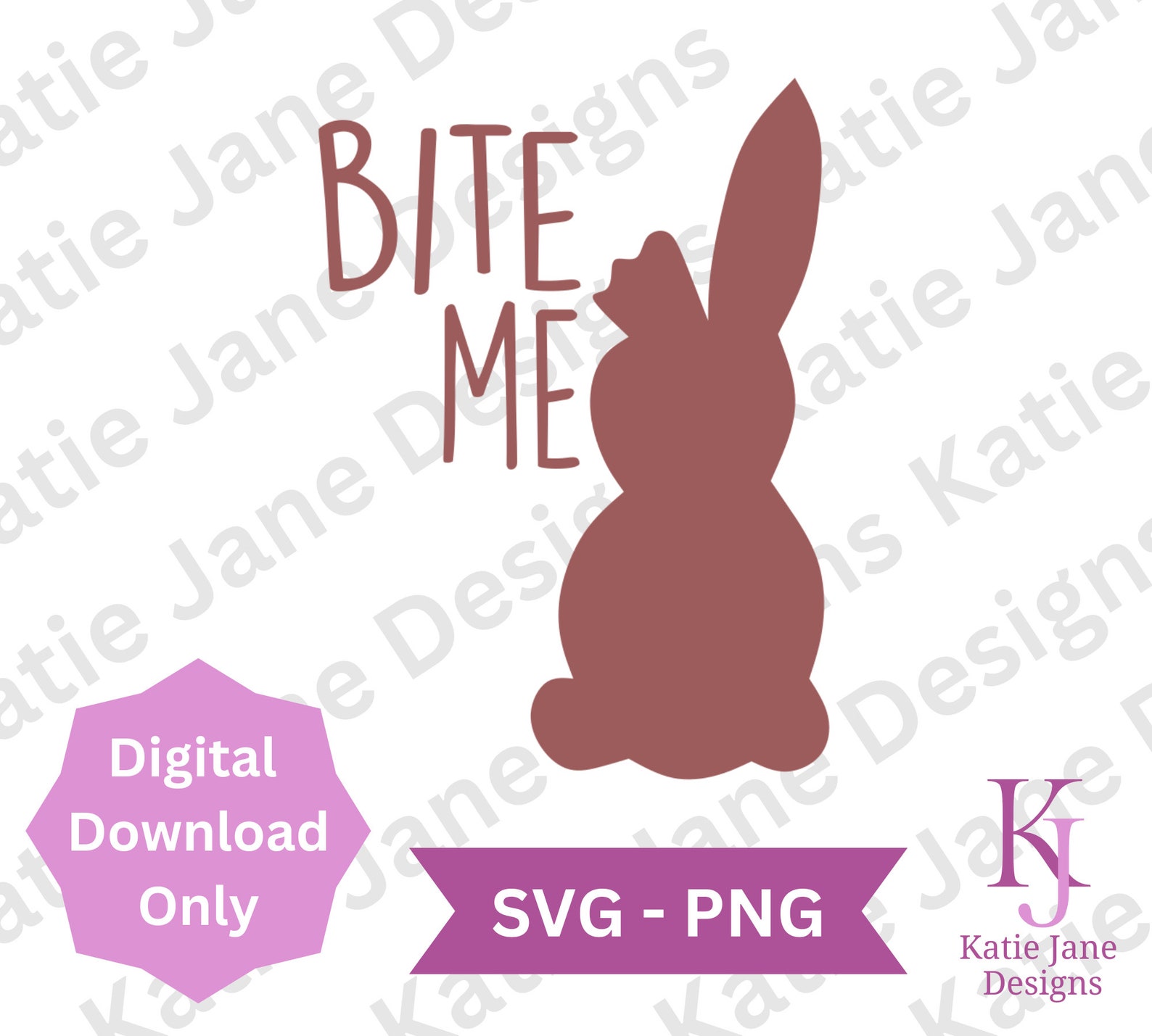 Bite Me Chocolate Easter Bunny SVG | Spring Cut File (SVG, PNG) - Etsy