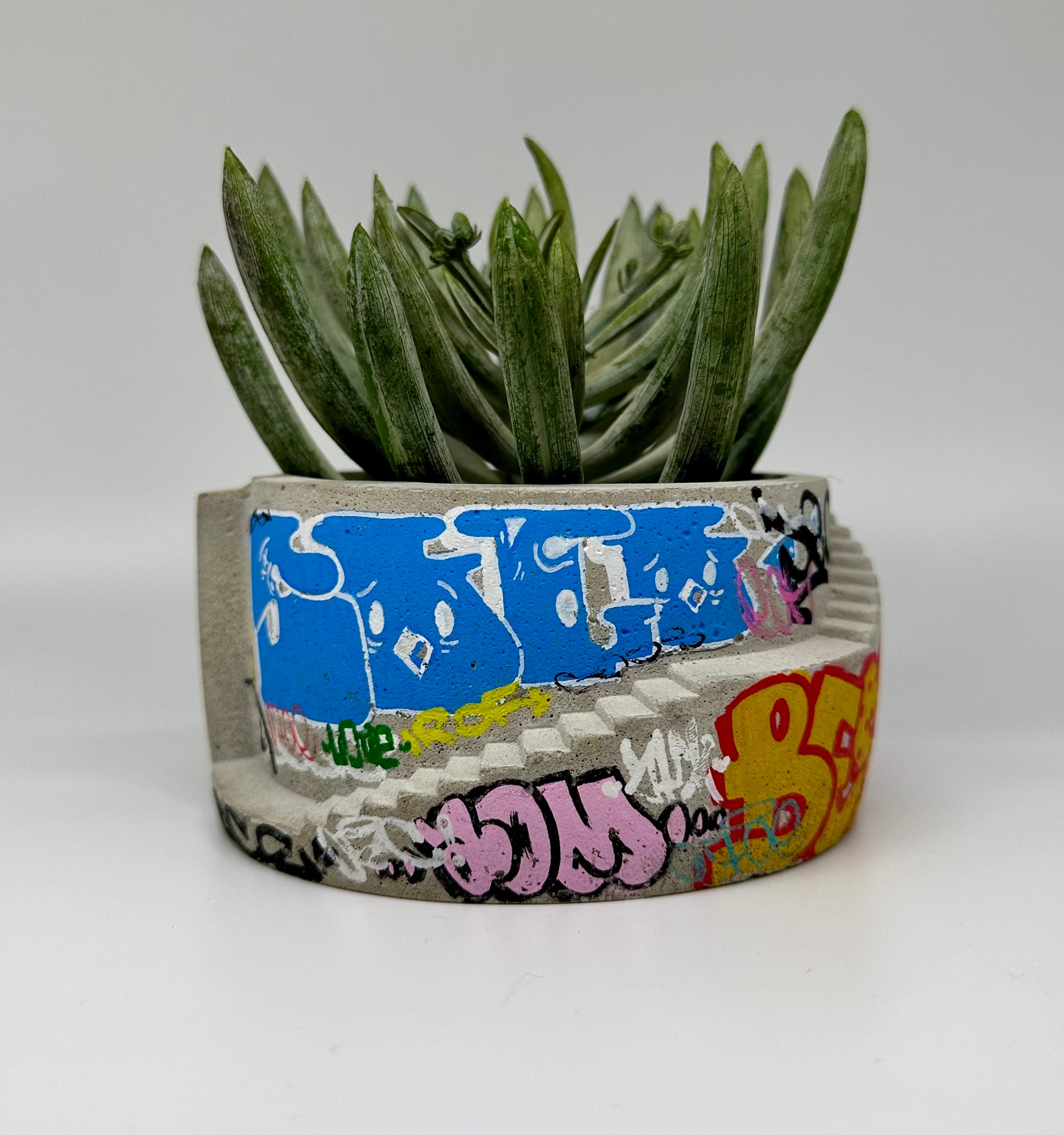 Graffiti Planter / Graffiti / Custom Art / Custom Gift / Unique Planter / Street Art / Concrete Planter / Cement Planter/ Art / Hip Hop