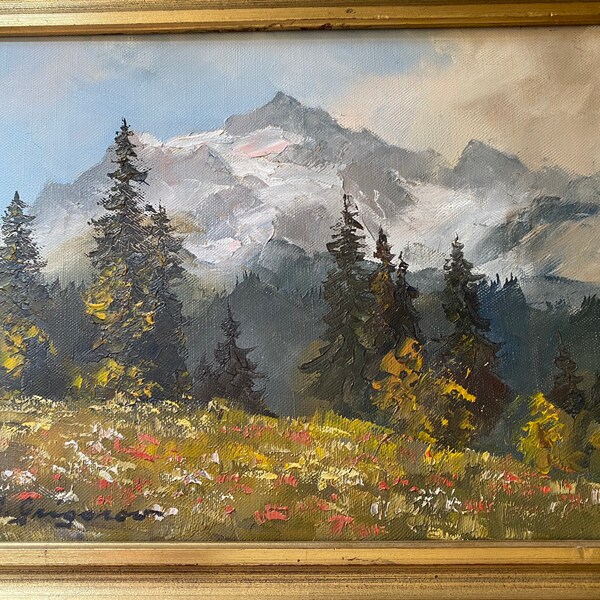 Original Art / Oil Painting / Oil Paint / Oil Landscape / Art / Vintage Art / Gertrude Grigorov / Bavaria / Germany