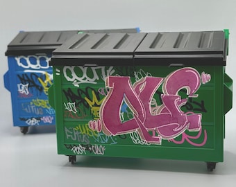 Unique Holiday Gift / Pen Holder /  Graffiti / Unique Gift / Personalized / Dumpster / Mini Trash Can / Gift / Gifts / Miniature/ Dump