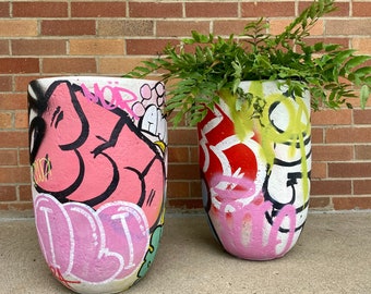 Large Planter / Graffiti Planter / Street Art / Unique Planter / Artistic Planter / Custom Planter / Plant Pots / Art / Custom Art / Hip Hop