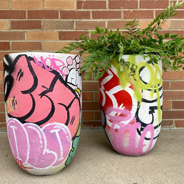 Large Planter / Graffiti Planter / Street Art / Unique Planter / Artistic Planter / Custom Planter / Plant Pots / Art / Custom Art / Hip Hop