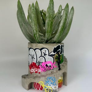 Planter / Graffiti / Handmade Gift /  Unique Gift / Personalized / Gifts for Her / Gift / Art / Graffiti Planter / Mini / Miniatures