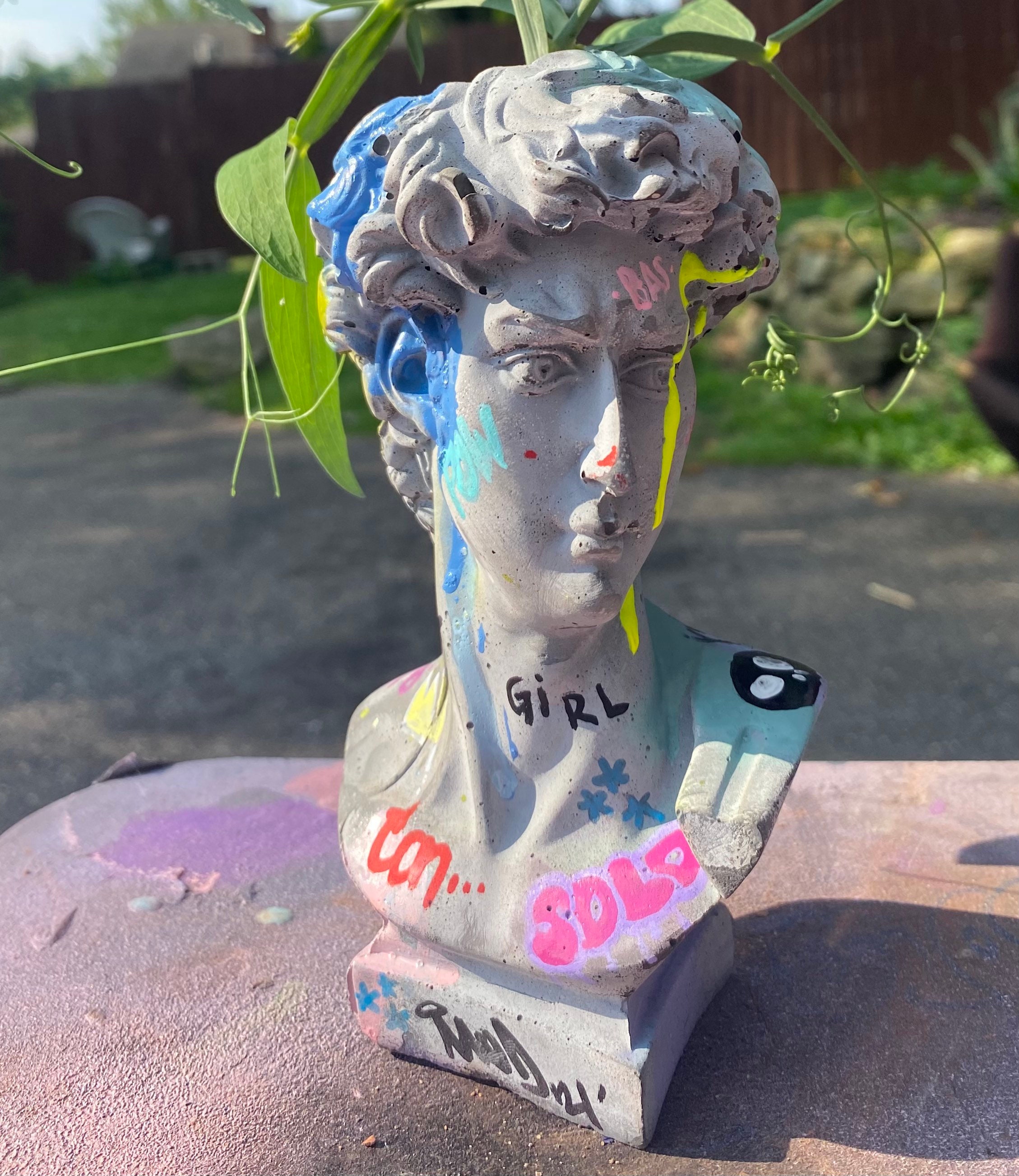 Graffiti Vase / Graffiti Art Decor / Head Planter /hand - Etsy