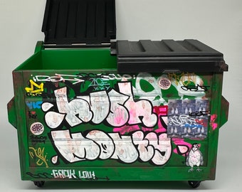 Desk Accessories / Pen Holder / Graffiti Art / Graffiti / Unique Gift / Miniatures / Dumpster / Mini Trash Can / Hip Hop / Custom Art