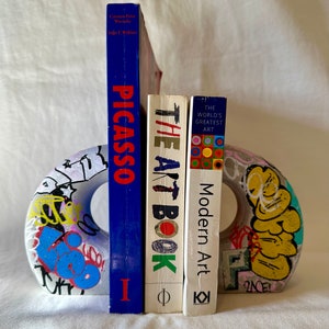 Bookends / Book Accessories / Graffiti / Handmade Gift /  Unique Gift / Personalized / Personalized Gift / Gifts for Her / Gift / Books