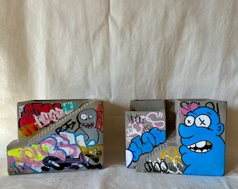 Arte personalizzata / Fioriera in cemento / Fioriera unica / Fioriera grande / Fioriera personalizzata / Arte / Arte dei graffiti / Arte di strada / Hip Hop / Regalo personalizzato