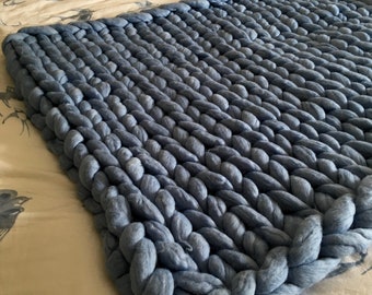 Merino Wool Lap Blanket Sky Blue