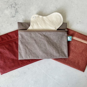 Wetbag en coton enduit uni pour le transport de bandages en tissu