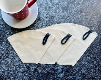 Kaffeefilter nachhaltig aus 100% Bio Baumwollstoff, verschiedene Größen