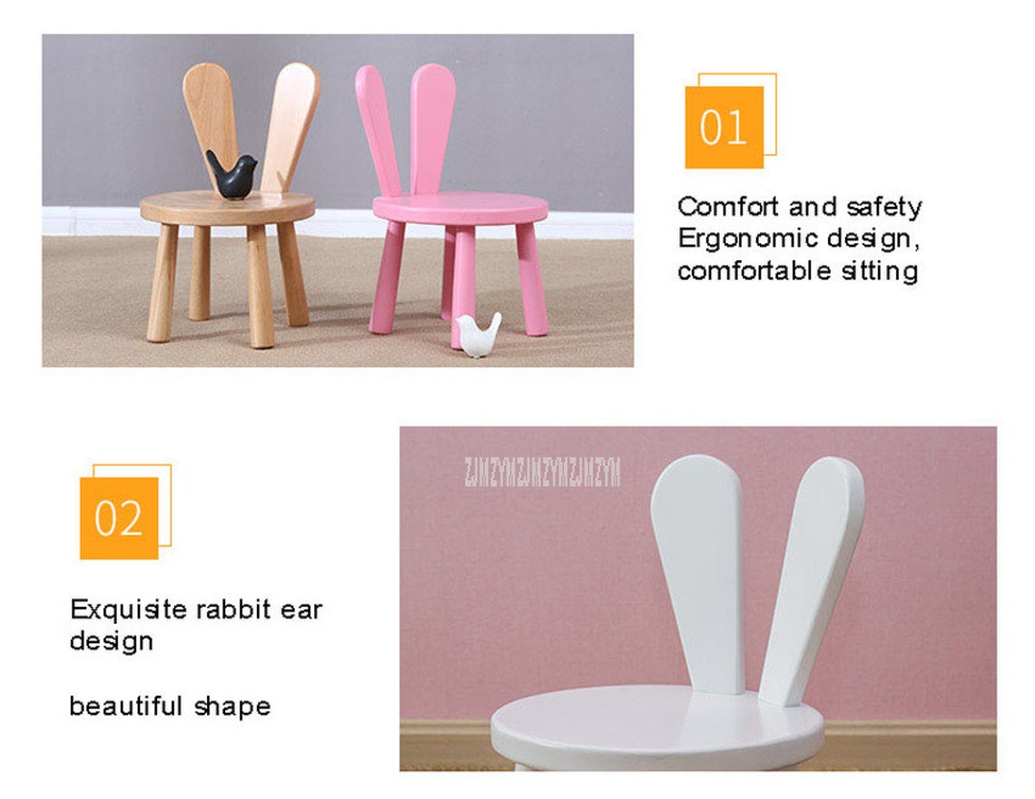 Kids Rabbit Chair Cute Children Rabbit Back Pine Solid Wood | Etsy