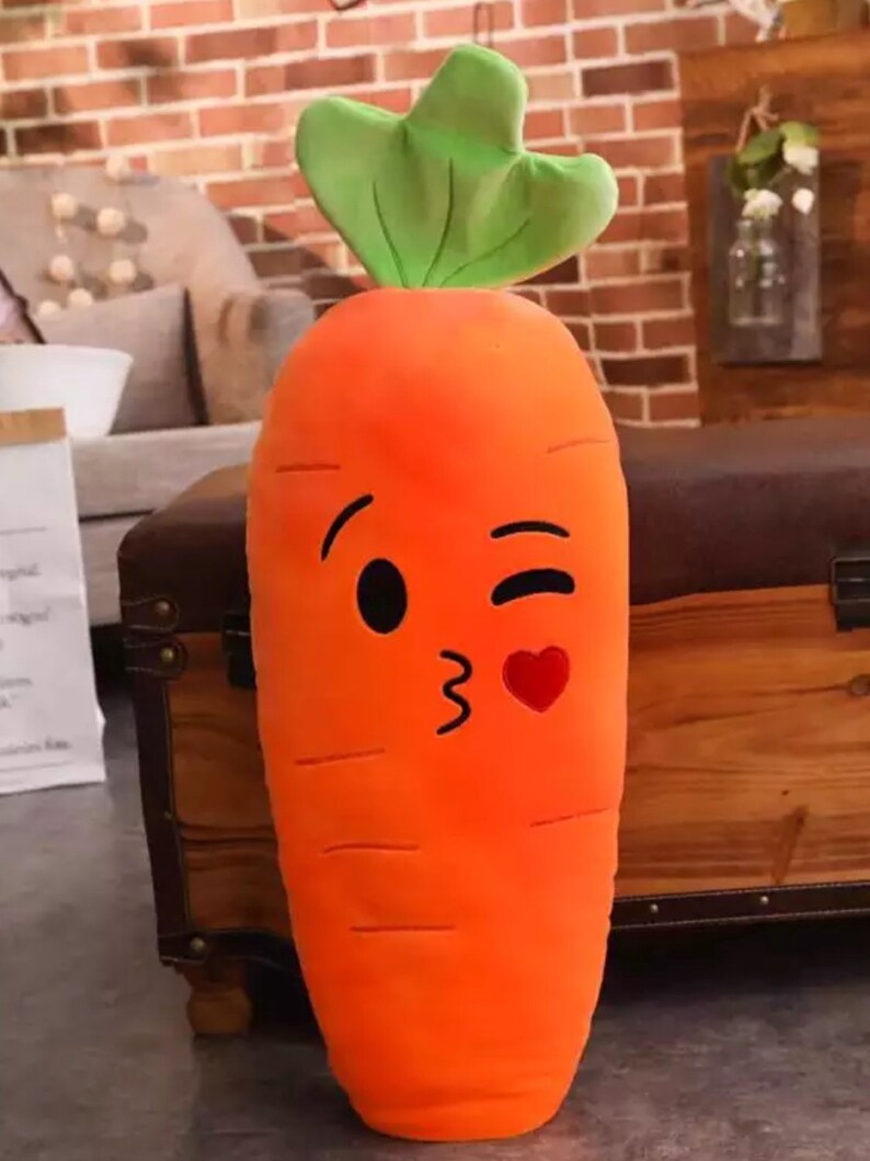 Cartoon Smile Carrot Plush toy Cute Simulation Vegetable Etsy