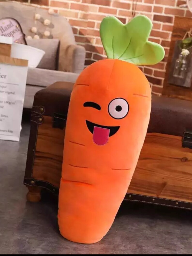 Cartoon Smile Carrot Plush toy Cute Simulation Vegetable Etsy