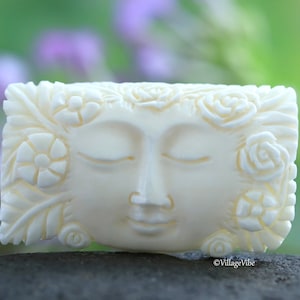 Flower Goddess Carved Bone Centerpiece Jewelry Supply