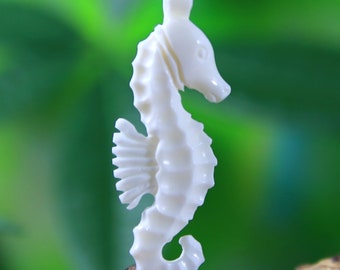 Seahorse Pendant Hand Carved Bone Cabochon Designer Beads