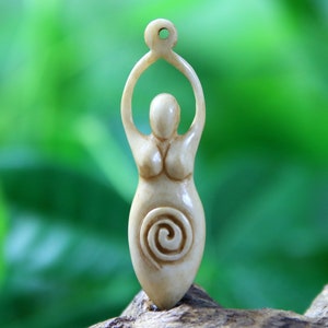 Fertility Goddess Pendant Bone Carving Eco Friendly Jewelry Supply