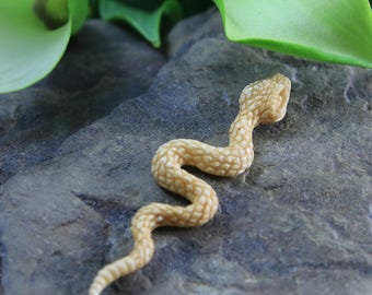 Colgante de serpiente de hueso tallado a mano, pieza central para collar con forma de serpiente, perforado lateralmente, estilo antiguo.