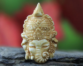 Ganesh Bone Carving Cabochon Prosperity Symbol