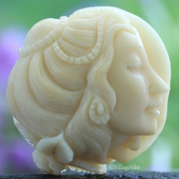 Cameo Cabochon Hand Carved Tagua Nut