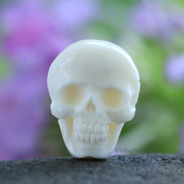 Flat Back Skull Cabochon Carved Bone