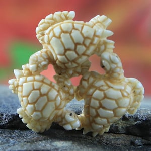 Hand Carved Bone Antique Look Turtle Cabochon