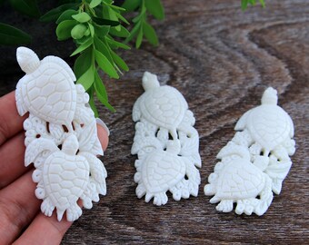Carved Bone Schildpad Cabochon Spirit Animal Totem