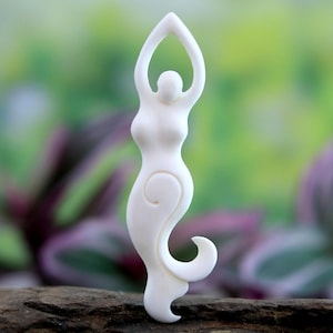 Carved Bone Goddess Pendant Necklace Centerpiece Gaia Fertility Symbol
