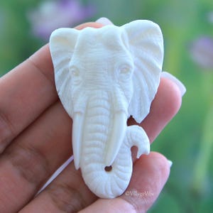 Suministros para fabricación de joyas con tallado de hueso de buey con cabujón de elefante