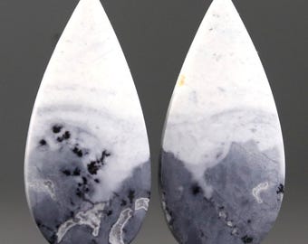 Maligano Jasper Cabochon Pair: Marquise Gemstone Set - Jewelry Making