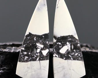 Maligano Jasper Cabochon Pair: Marquise Gemstone Set DIY Statement Earrings