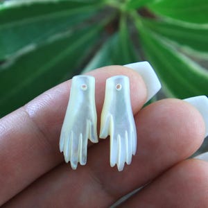 Gesneden parelmoer cabochon, set van 2 stuks