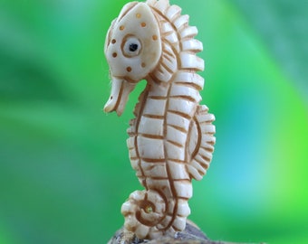 Sea Horse Cabochon Carved Bone Marine Life Theme Jewelry Supply