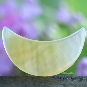 Hand Carved Mother of Pearl Crescent Moon Cabochon