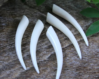 Hand Carved Water Buffalo Bone Tusk Cabochon Not Drilled 1 Piece