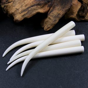 1 Piece Carved Buffalo Bone Cabochon Long Tusk DIY Men Jewelry 92mm, Boho Necklace Design