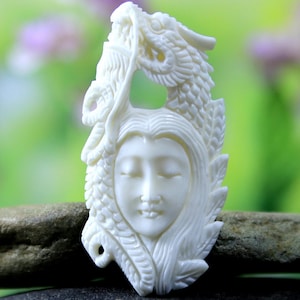 Asian Dragon Mythological Fertility Symbol Hand Carved Bone
