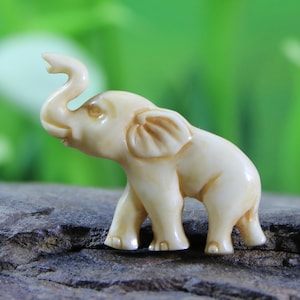 Cabochão de elefante Cabochão de osso esculpido à mão com aparência antiga