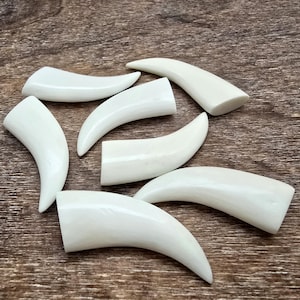 Hand Carved Bone Tusk Cabochon DIY Men Necklace