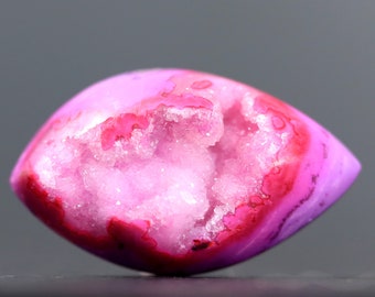 Adorno de bordado de cuentas de cabujón de piedra preciosa Druzy rosa