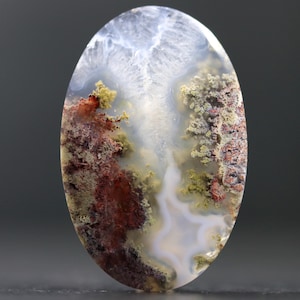 Cabochon ovale en agate mousse, pierre précieuse naturelle non traitée pour l'orfèvrerie et bijoux emballés dans du fil