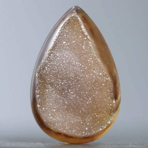 Druzy Agate Cabochon Brown Gemstone Sparkly Crystals