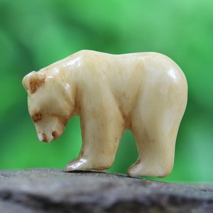 Bear Cabochon Carved Bone Spirit Animal Totem