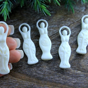 Goddess Pendant Symbol of Fertility Hand Carved Bone