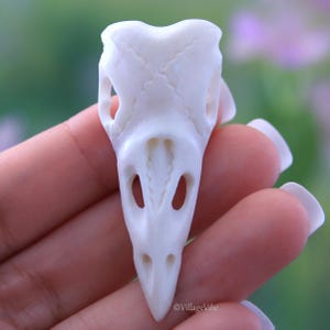 Raven Skull Carving Hand Carved Bone Men Jewelry